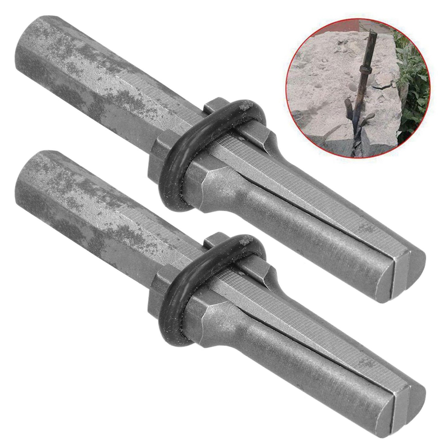 2PCS Heavy Duty Plug Wedges 14mm Stone Splitter High Speed Steel Rock Stone Splitter Splitting Tool V1294-YM0523-3111210398311