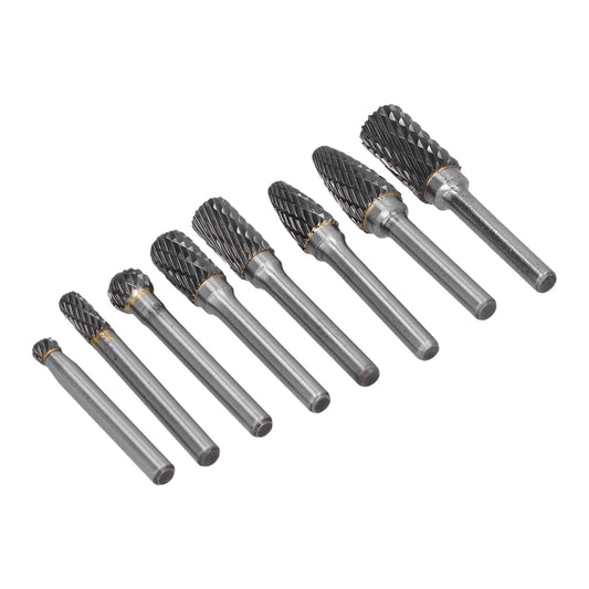 8pcs Tungsten Carbide Burr Bits Dia 6mm Rotary File Set for Wood Carving Metal Working V1294-YM0523-3111210398411