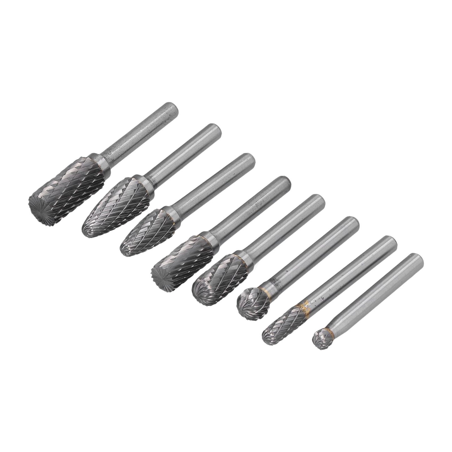 8pcs Tungsten Carbide Burr Bits Dia 6mm Rotary File Set for Wood Carving Metal Working V1294-YM0523-3111210398411