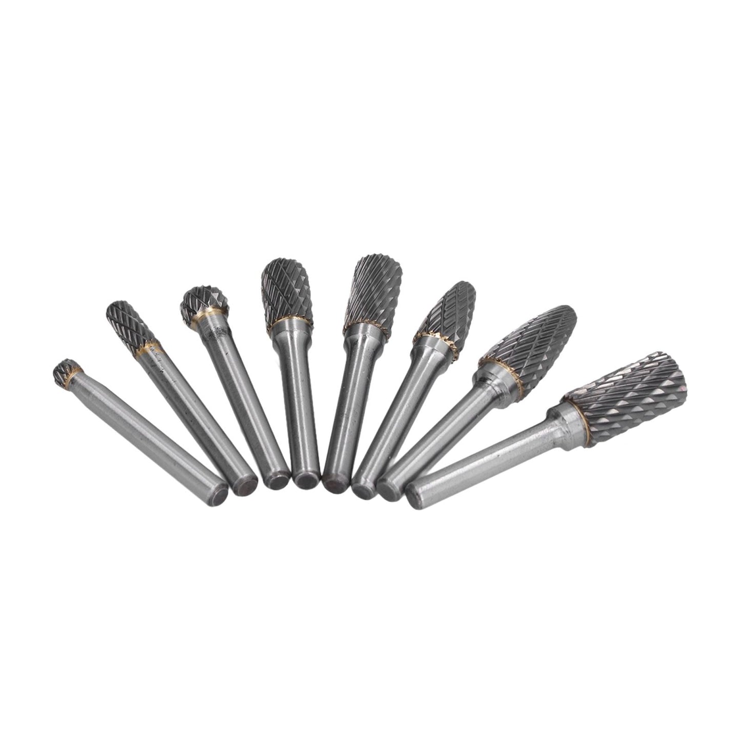 8pcs Tungsten Carbide Burr Bits Dia 6mm Rotary File Set for Wood Carving Metal Working V1294-YM0523-3111210398411