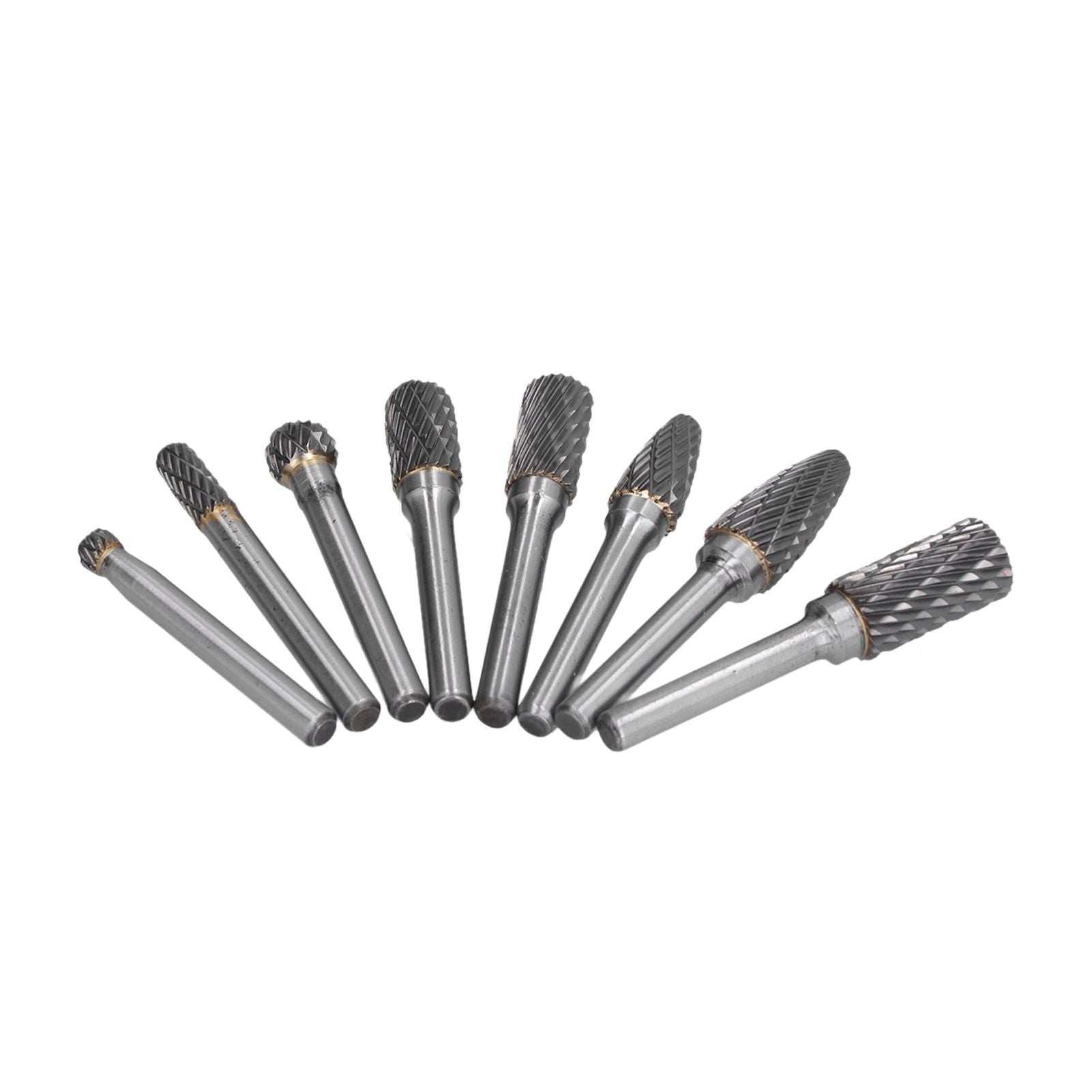 8pcs Tungsten Carbide Burr Bits Dia 6mm Rotary File Set for Wood Carving Metal Working V1294-YM0523-3111210398411