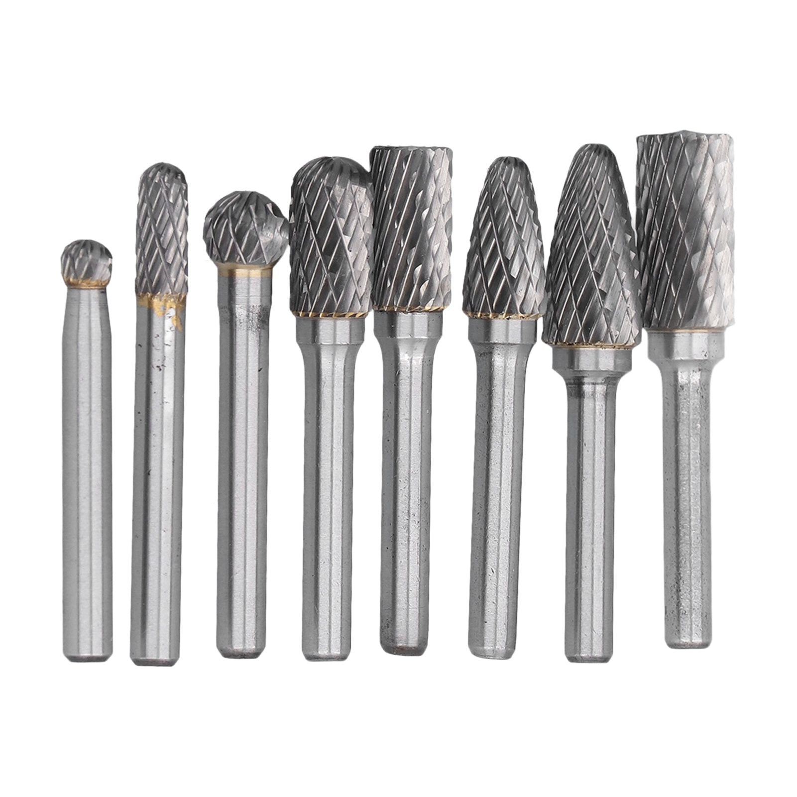 8pcs Tungsten Carbide Burr Bits Dia 6mm Rotary File Set for Wood Carving Metal Working V1294-YM0523-3111210398411