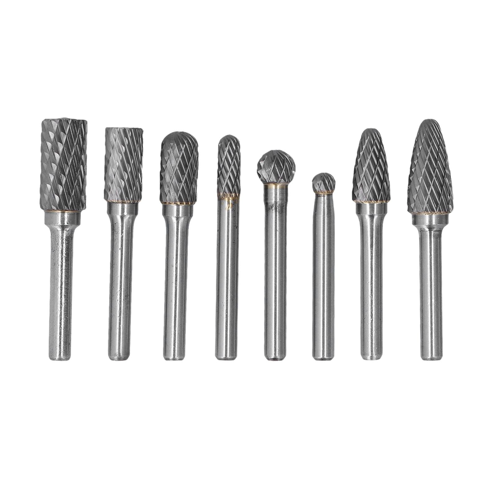 8pcs Tungsten Carbide Burr Bits Dia 6mm Rotary File Set for Wood Carving Metal Working V1294-YM0523-3111210398411