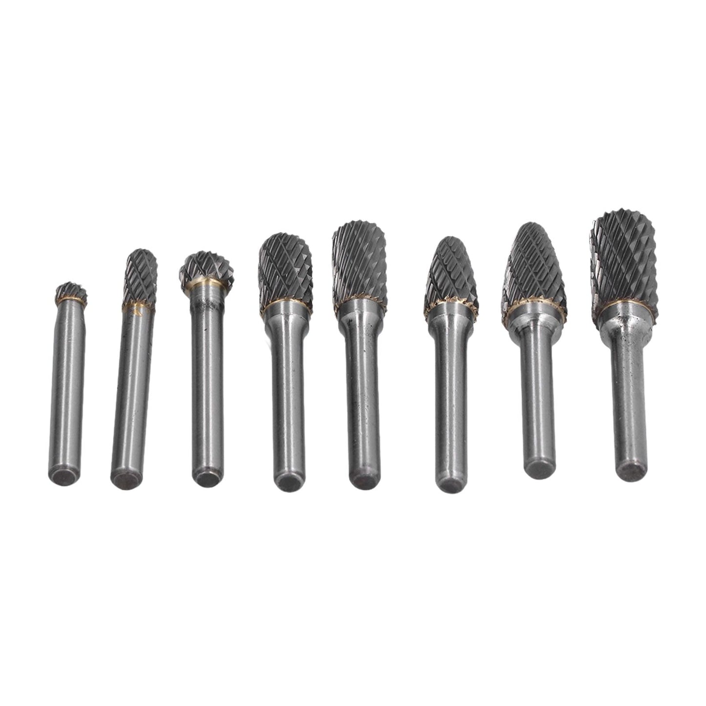 8pcs Tungsten Carbide Burr Bits Dia 6mm Rotary File Set for Wood Carving Metal Working V1294-YM0523-3111210398411