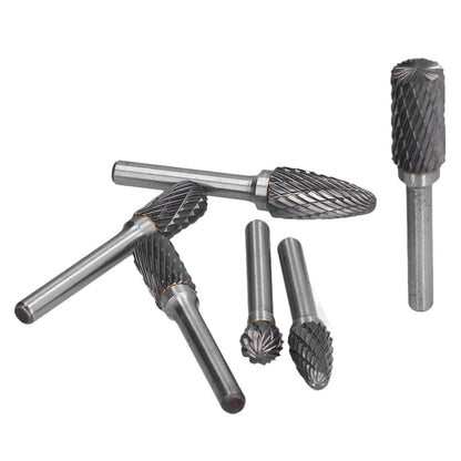 8pcs Tungsten Carbide Burr Bits Dia 6mm Rotary File Set for Wood Carving Metal Working V1294-YM0523-3111210398411