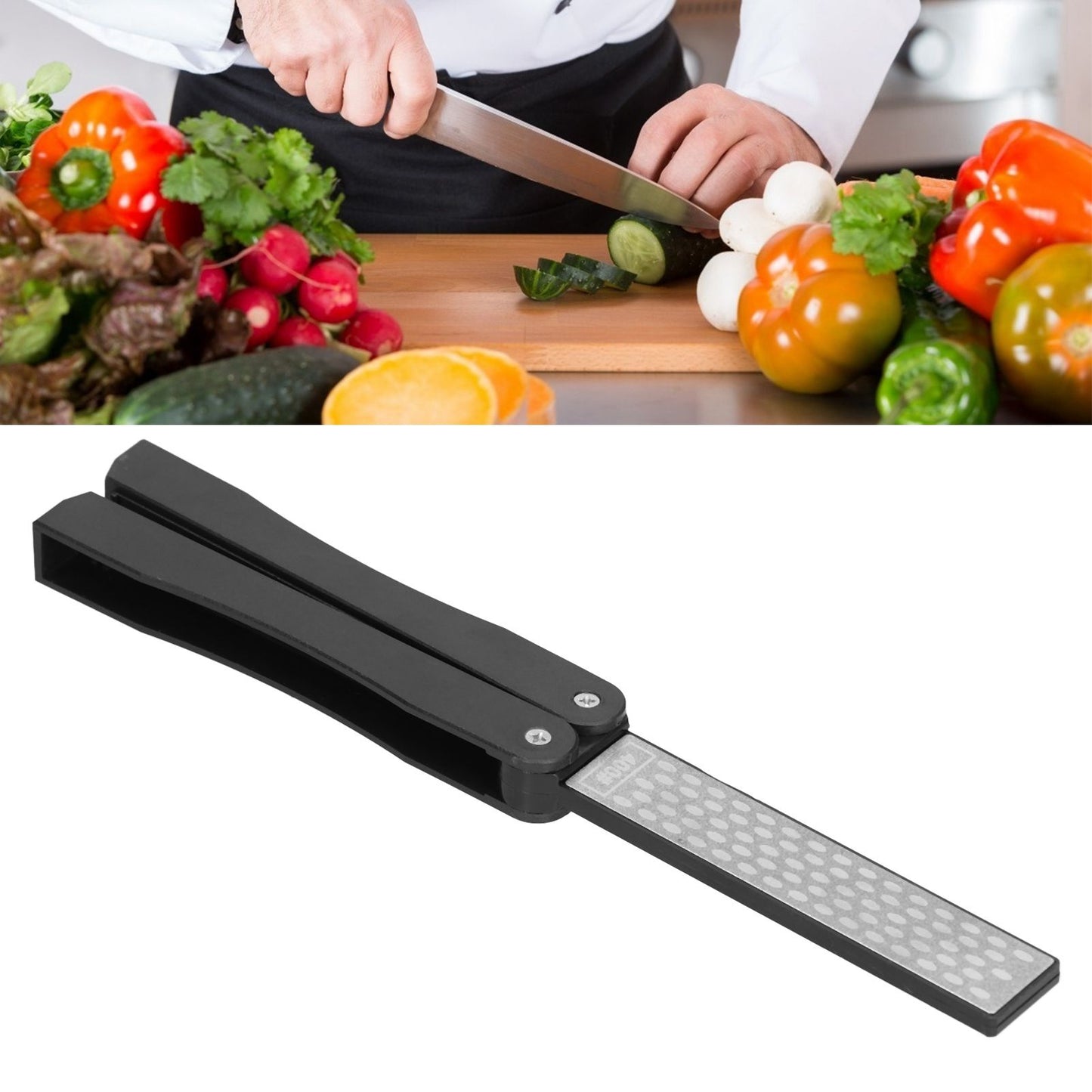 Knife Sharpener Double Sides Fan Shape Folding Mini Portable Whetstone for Outdoor Garden Farm Tools V1294-YM0523-3111210399111
