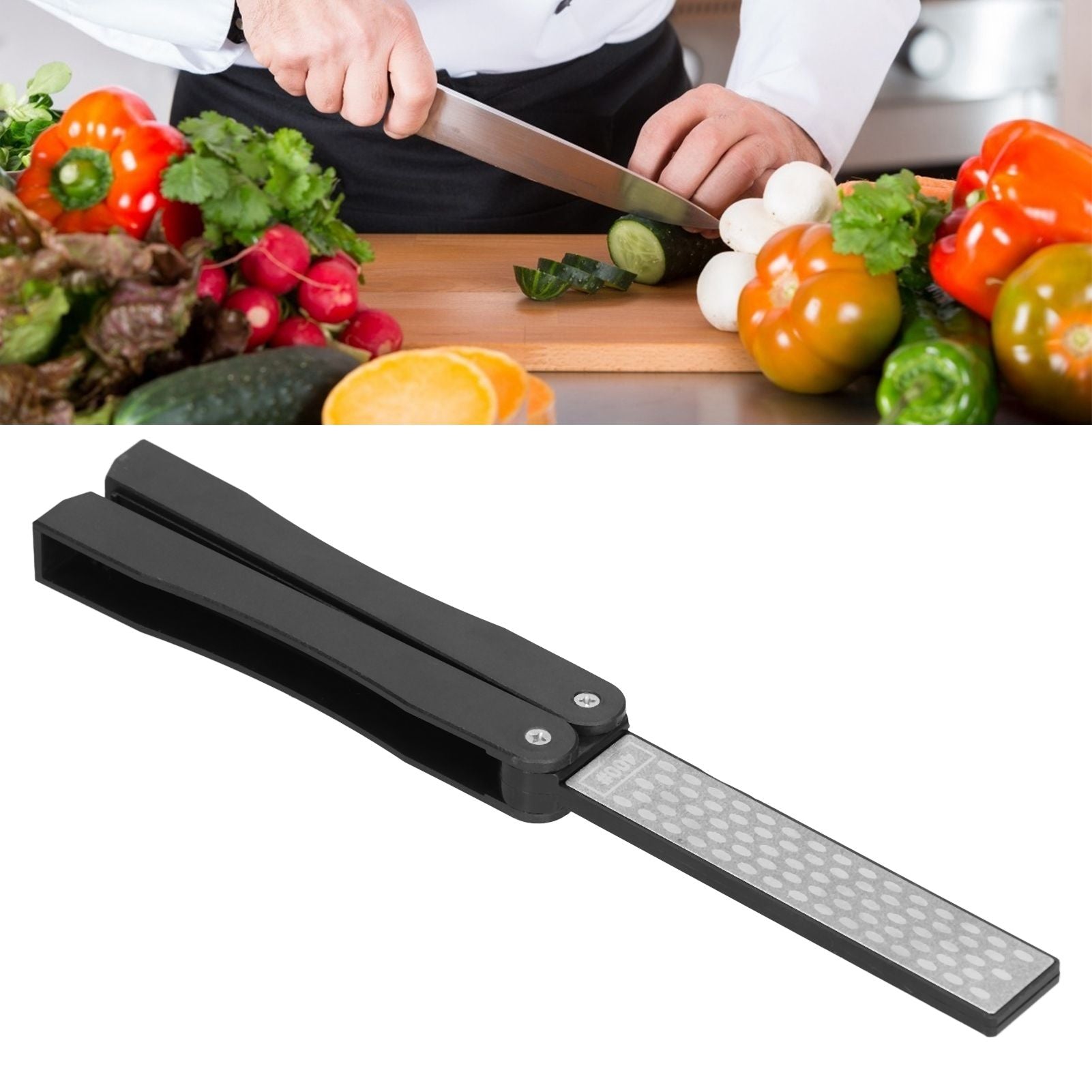 Knife Sharpener Double Sides Fan Shape Folding Mini Portable Whetstone for Outdoor Garden Farm Tools V1294-YM0523-3111210399111