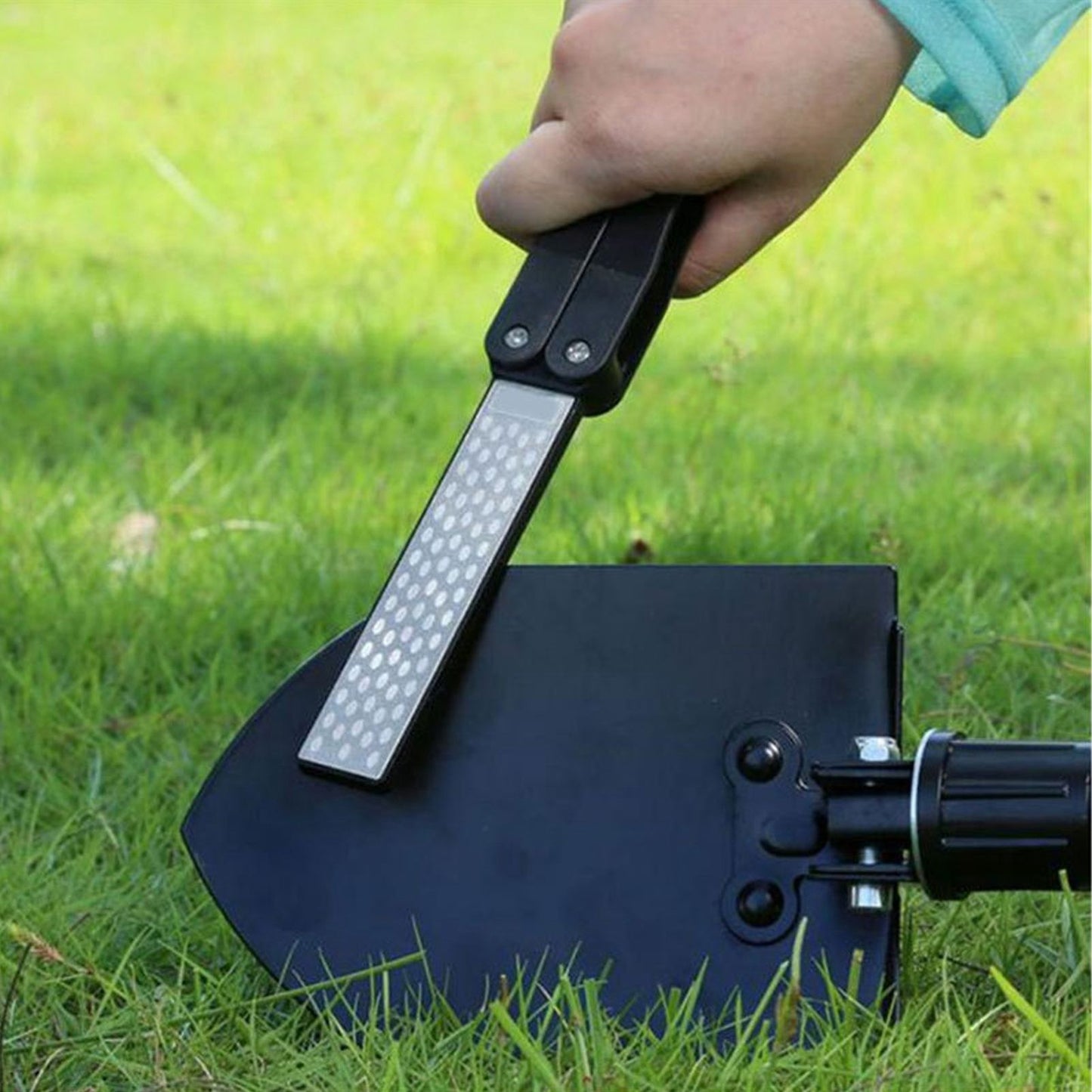 Knife Sharpener Double Sides Fan Shape Folding Mini Portable Whetstone for Outdoor Garden Farm Tools V1294-YM0523-3111210399111