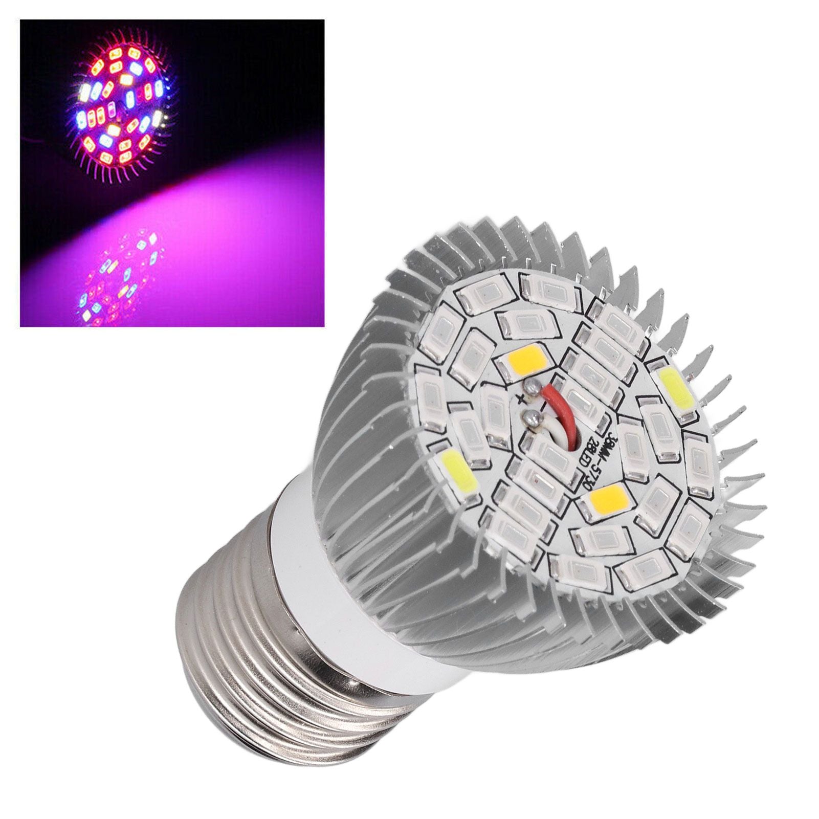 LED Grow Light Bulb Full Spectrum 28 LED E27 Socket Plant Light Bulb for Indoor Plants V1294-YM0523-3111210399811