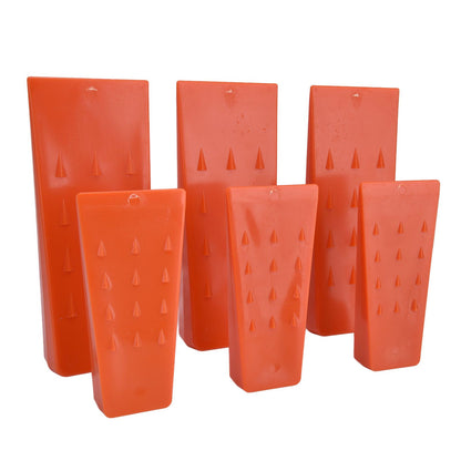 6pcs Chainsaw Wedges Increasing Friction Red Durable Plastic Tree Cutting Supplies for Woodworking V1294-YM0523-3111210402511