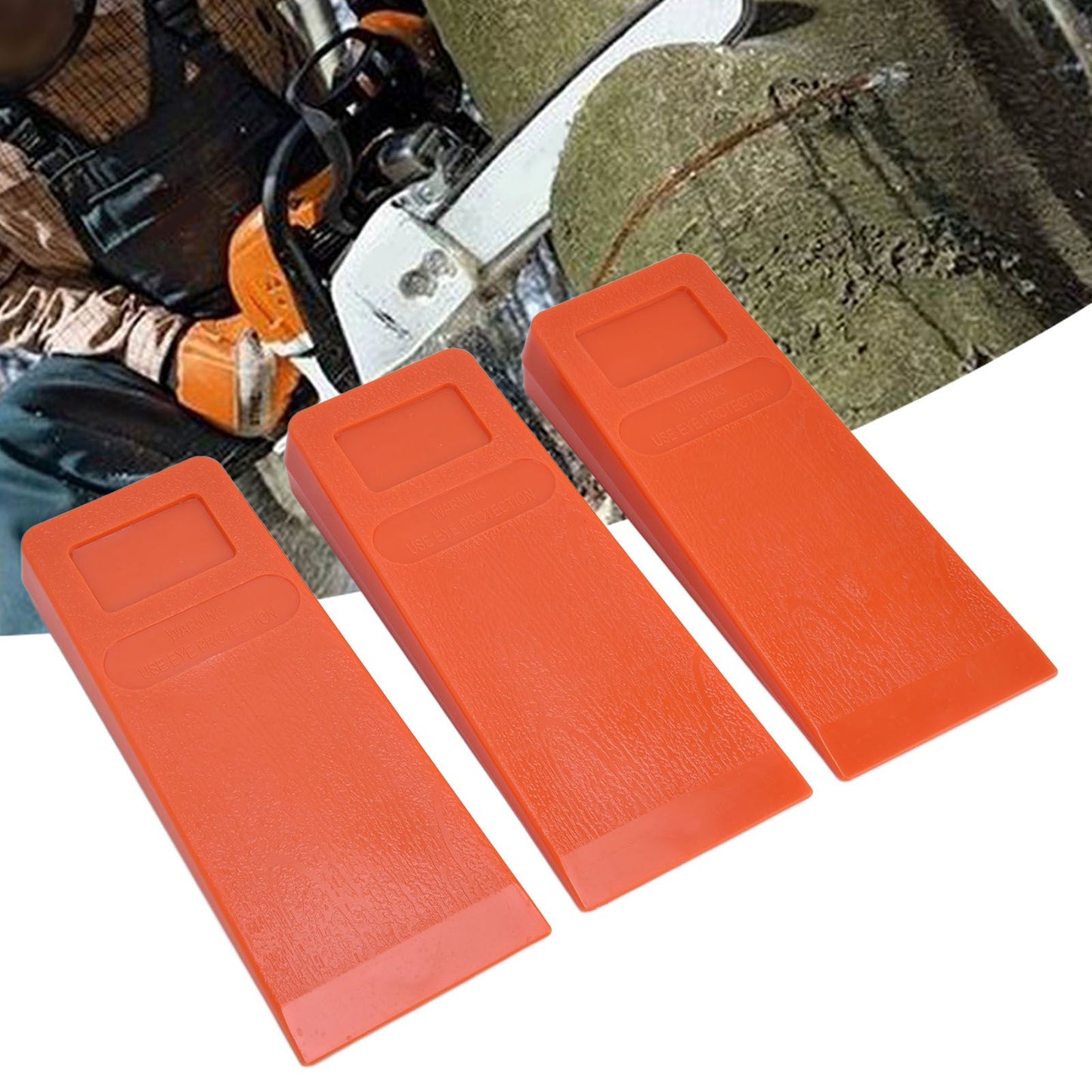 3pcs 8in Felling Wedges Spiked Plastic Safe Logging Tools for Chainsaws Tree Cutting V1294-YM0523-3111210402711