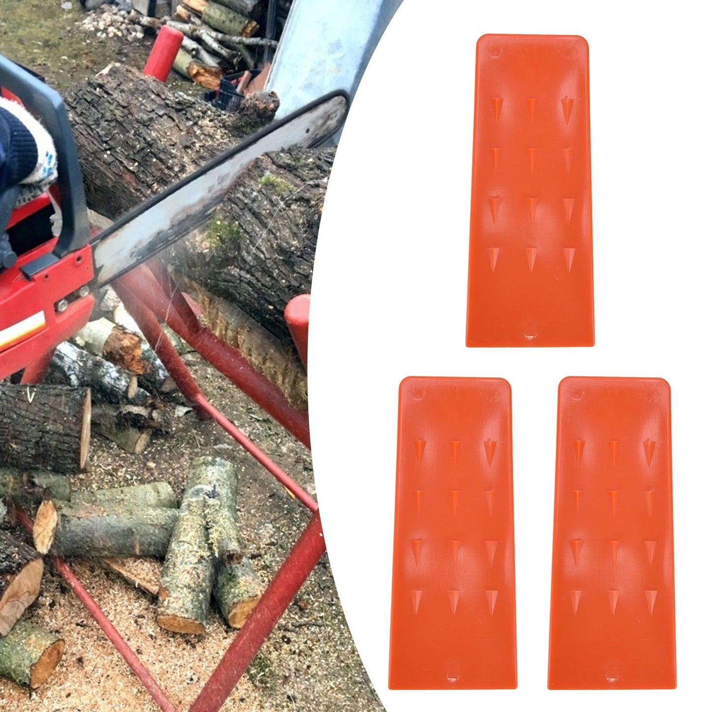 3pcs 8in Felling Wedges Spiked Plastic Safe Logging Tools for Chainsaws Tree Cutting V1294-YM0523-3111210402711