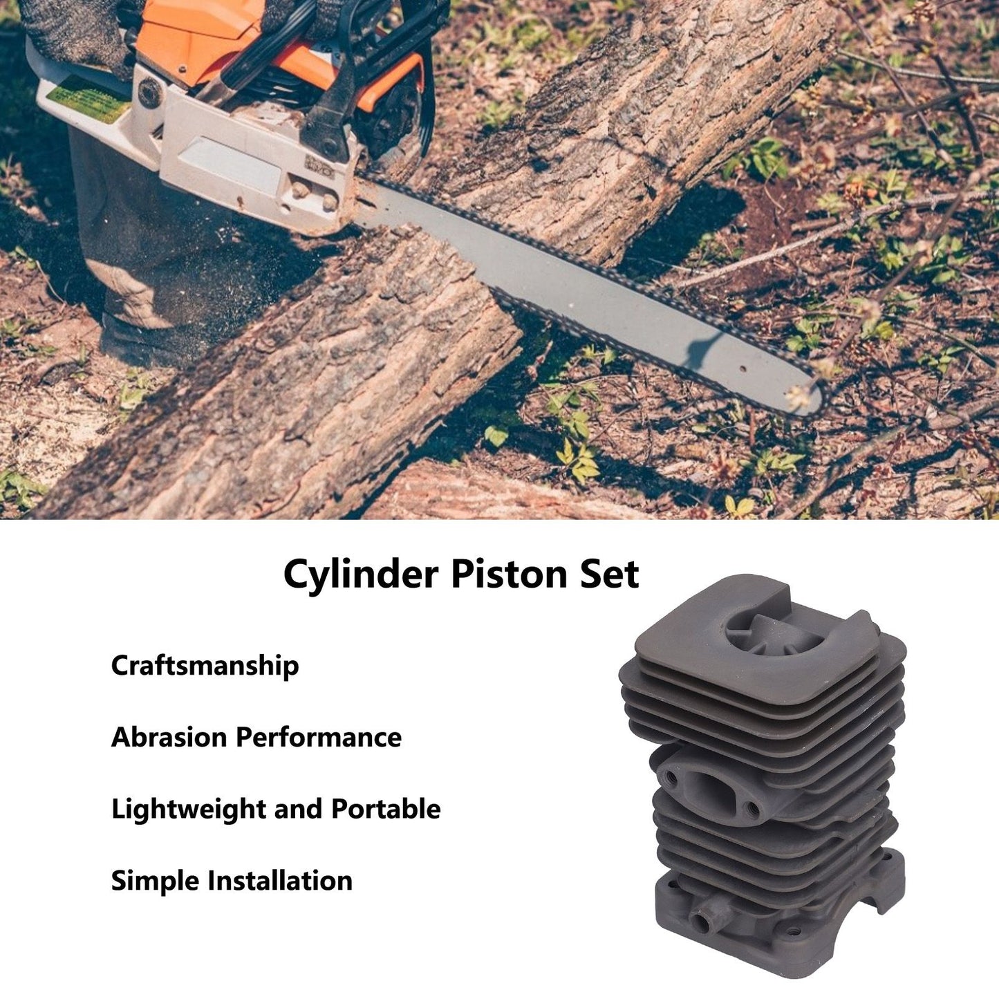 Cylinder Piston Kit Craftsmanship Abrasion Performance Lightweight Portable Chainsaw Accessories V1294-YM0523-3111210403511