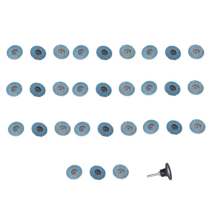 31PCS 2in/5cm Flat Flap Disc 40/60/80 Grits Blue Zirconia Alumina for Grinding Blending Sanding V1294-YM0523-3111210403811