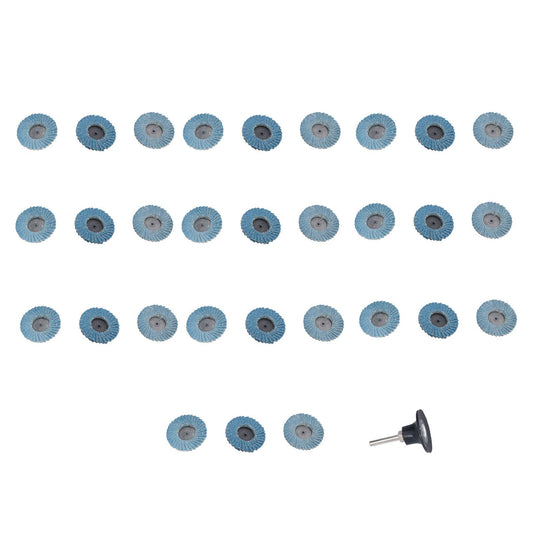 31PCS 2in/5cm Flat Flap Disc 40/60/80 Grits Blue Zirconia Alumina for Grinding Blending Sanding V1294-YM0523-3111210403811