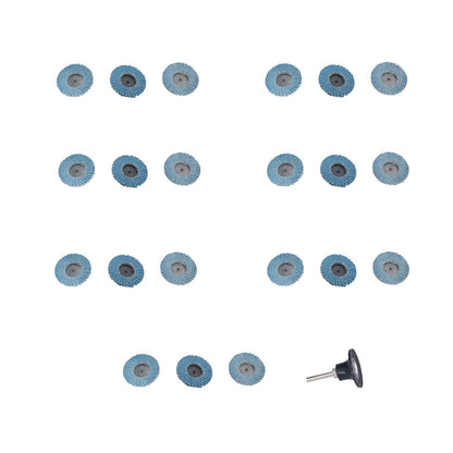 31PCS 2in/5cm Flat Flap Disc 40/60/80 Grits Blue Zirconia Alumina for Grinding Blending Sanding V1294-YM0523-3111210403811