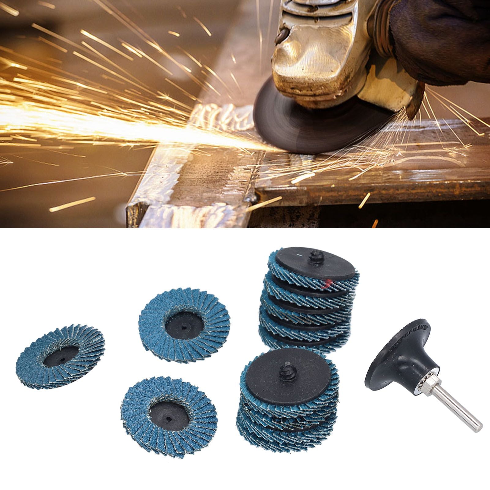 31PCS 2in/5cm Flat Flap Disc 40/60/80 Grits Blue Zirconia Alumina for Grinding Blending Sanding V1294-YM0523-3111210403811
