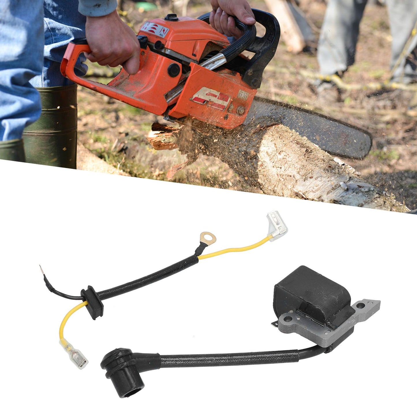 Ignition Coil Chainsaw Ignition Coil with Wire for JONSERED Chainsaw 30039143 545199901 545063901 530039239 V1294-YM0523-3111210404411