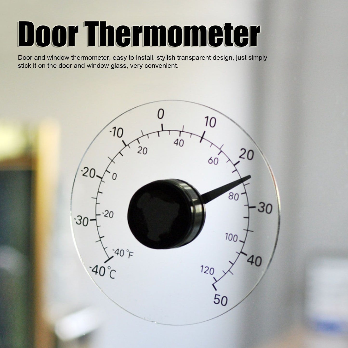 Outdoor Thermometer Adhesive Transparent Waterproof Door Window Temperature Meter for Farm Home V1294-YM0523-3111210404611