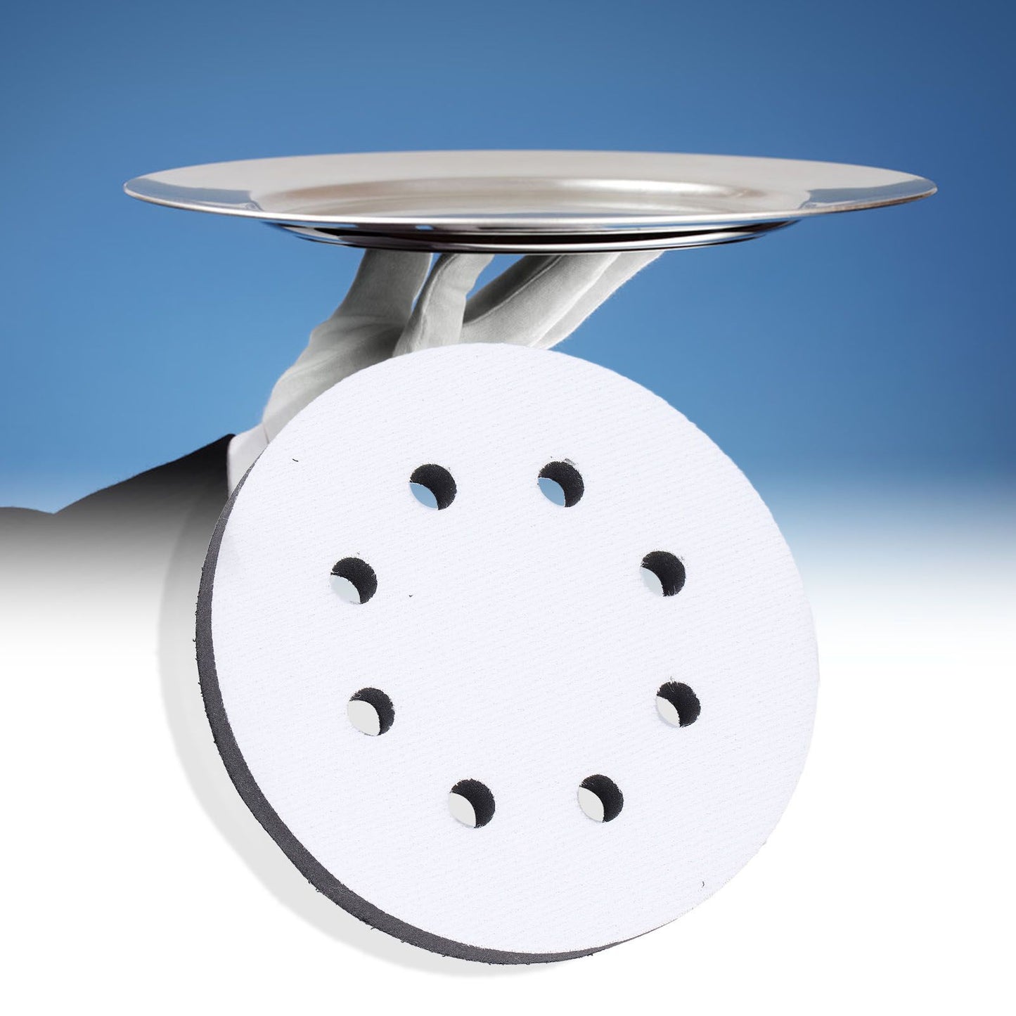 5 Inch 8 Holes Hook and Loop Soft Sponge Cushion Density Interface Pads for for Sanding Machine Tray V1294-YM0523-3111210404811