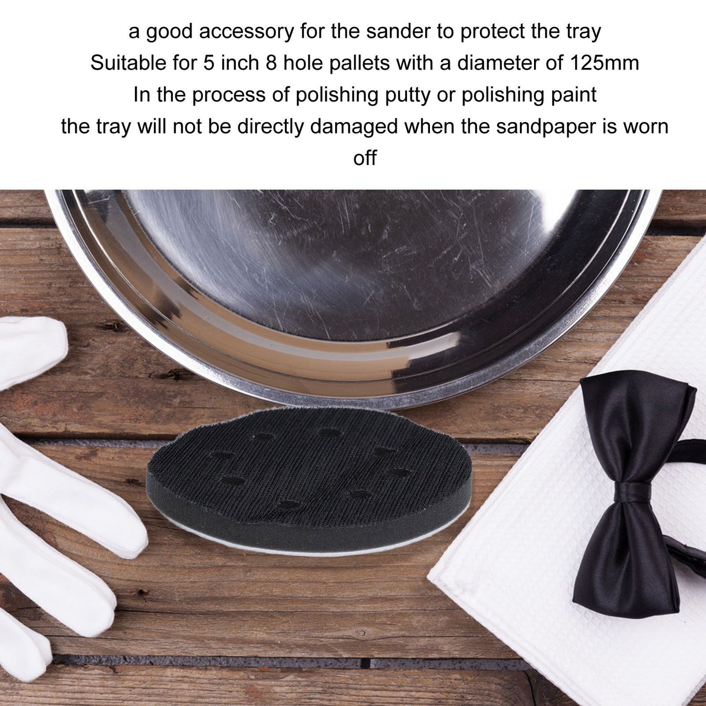 5 Inch 8 Holes Hook and Loop Soft Sponge Cushion Density Interface Pads for for Sanding Machine Tray V1294-YM0523-3111210404811