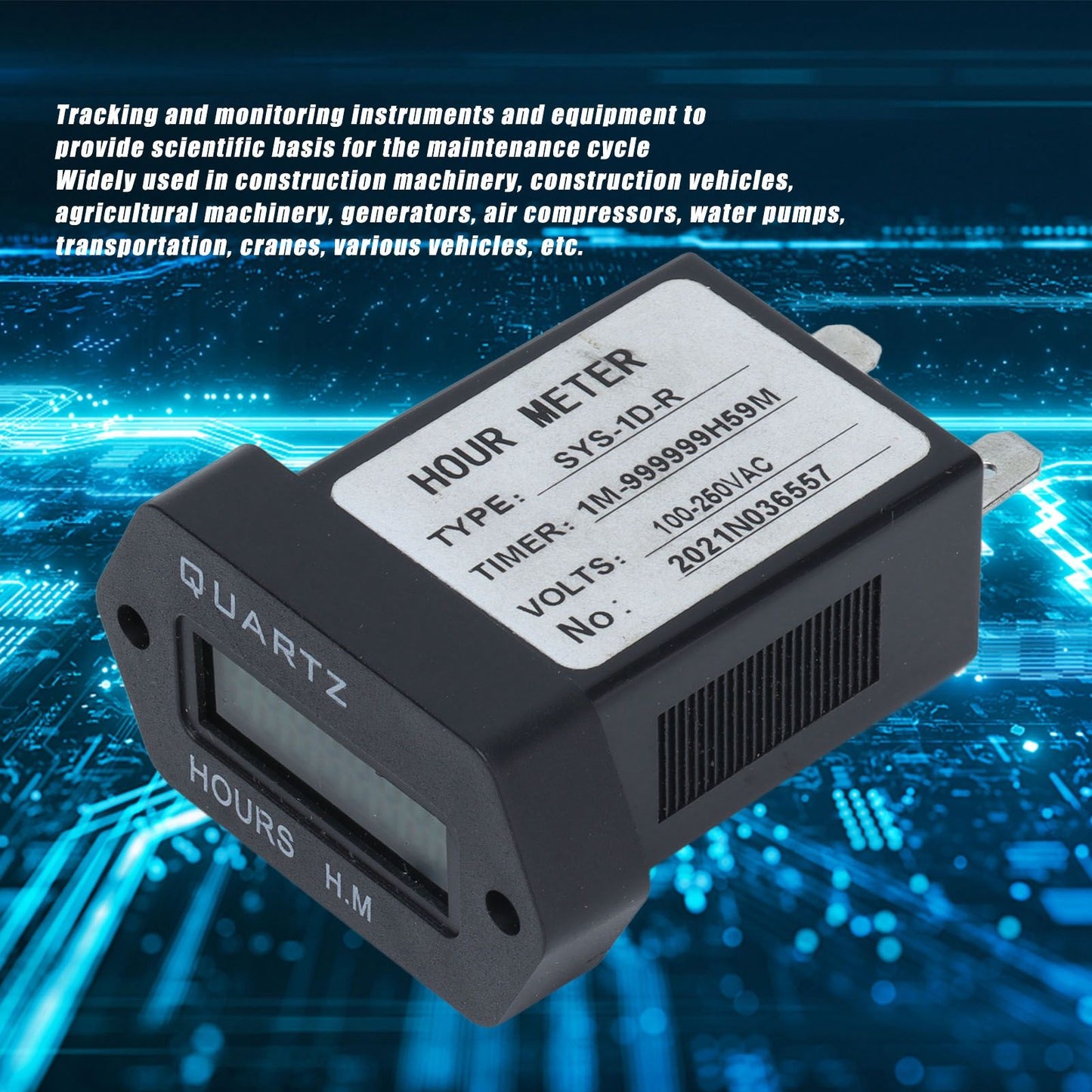 Industrial Time Counter Stable High Accuracy Digital Display Timer With Rubber Ring for Generator Excavator V1294-YM0523-3111210405011