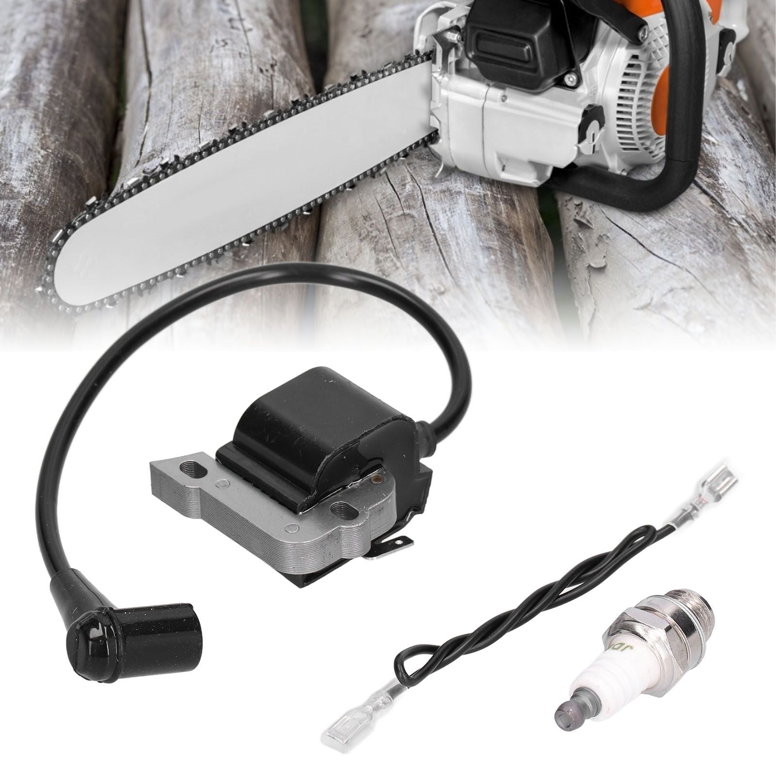 Ignition Coil Module with Spark Plug Suitable for JONSERED Chain Saw 450 455 525 535 490 590 V1294-YM0523-3111210405211