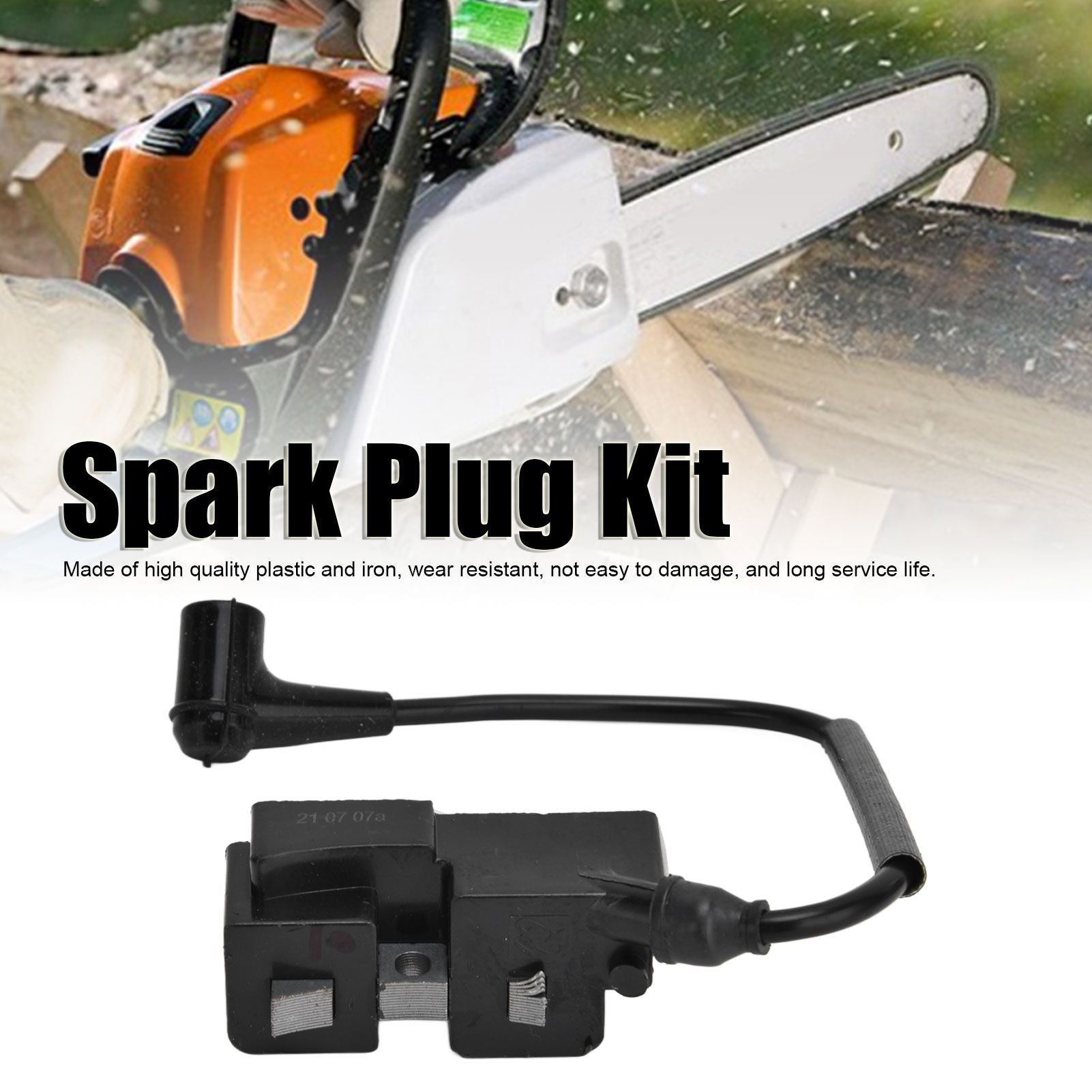 Spark Plug Kit Ignition Coil and Spark Plug with Wire Set for Husqvarna for Jonsered V1294-YM0523-3111210405911