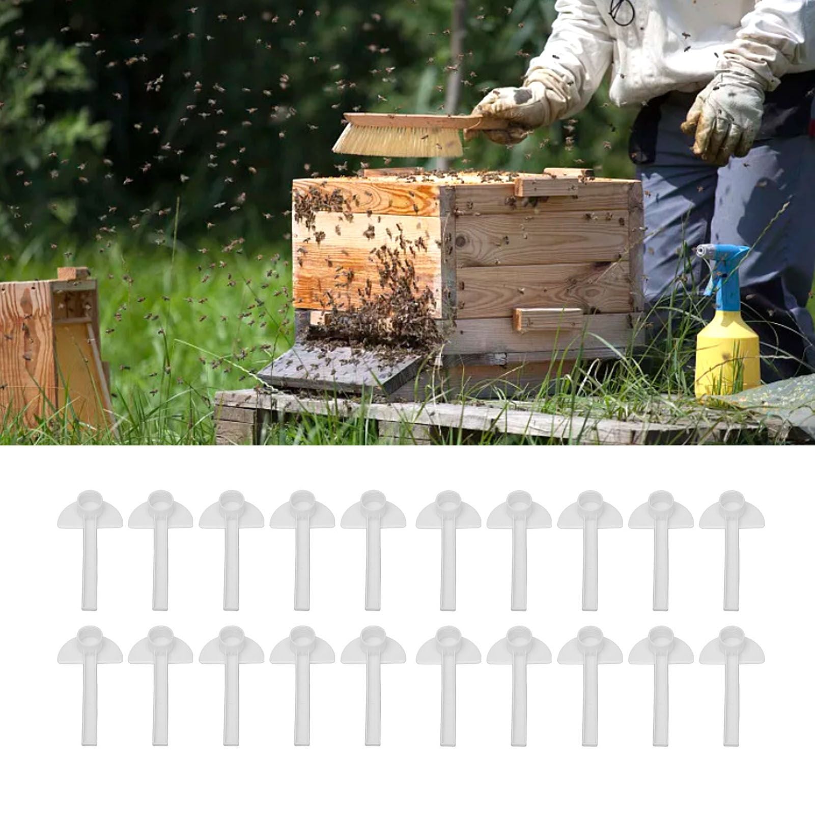 20Pcs Bee Water Feeder Duck Bill Durable Material Use Safety Convenient Large Accommodation Space Bee Keeping V1294-YM0523-3111210407311