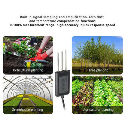 IP68 Soil Moisture Sensor Humidity Transducer for Garden Greenhouse Agriculture 0-100% 2s ResponseOutput 0-2V V1294-YM0523-3111210408211