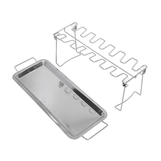 Chicken Wing Leg Rack Stainless Steel Foldable BBQ Rack Portable Grill Holder for Outdoor V1294-YM0523-3111210408611