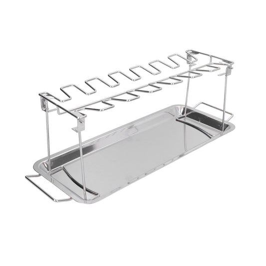 Chicken Wing Leg Rack Stainless Steel Foldable BBQ Rack Portable Grill Holder for Outdoor V1294-YM0523-3111210408611
