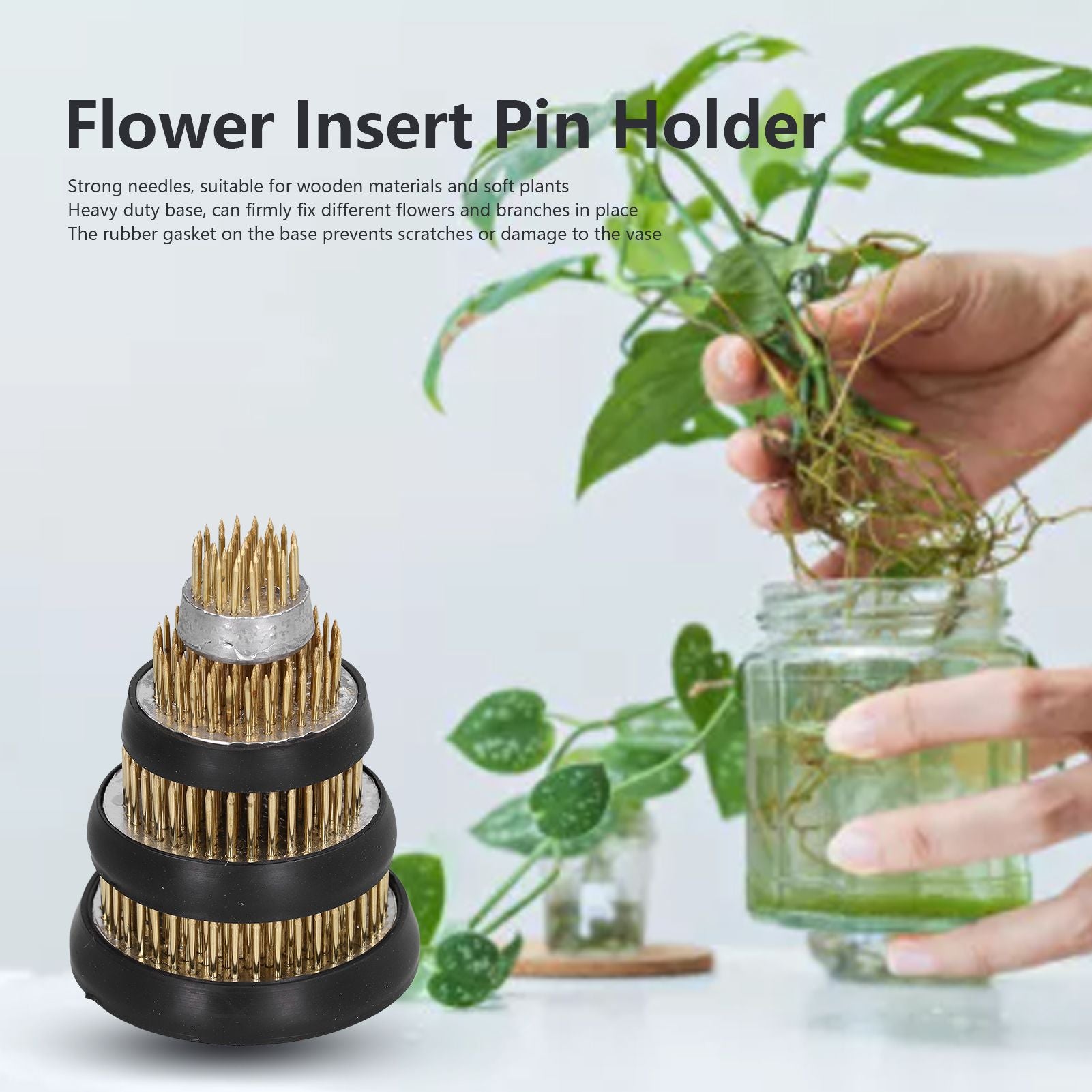 4Pcs Round Flower Arrangers 37/91/127/169 Needles Flower Holder Tool for Floral Arrangement V1294-YM0523-3111210410311
