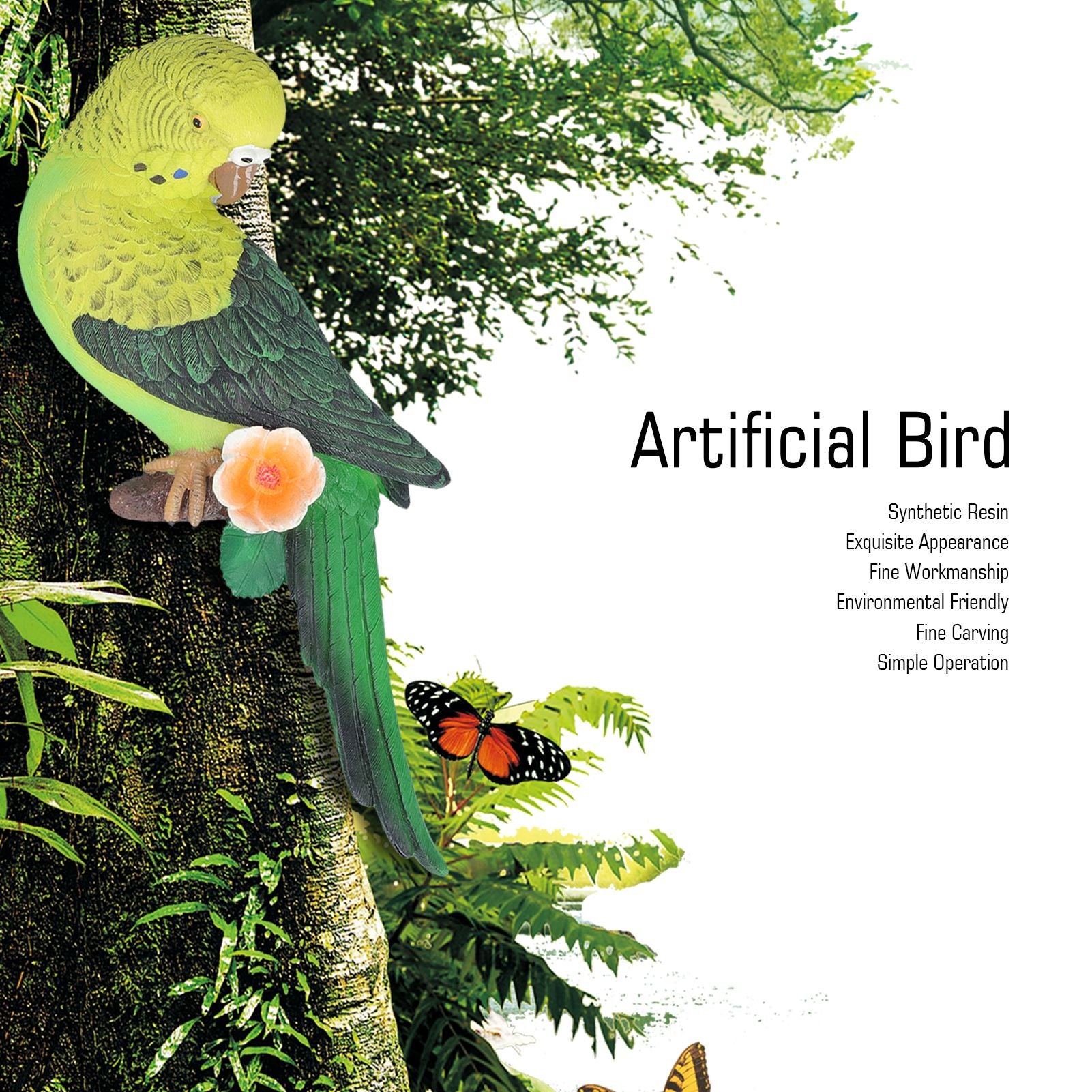 Artificial Bird Environmental Friendly Fine Workmanship Fine Carving Synthetic Resin Bird Simulator V1294-YM0523-3111210412011