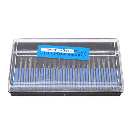 20pcs Rotary Burr Set 3mm Shank Tungsten Steel for Woodworking Carving Polishing Grinding V1294-YM0523-3111210412911