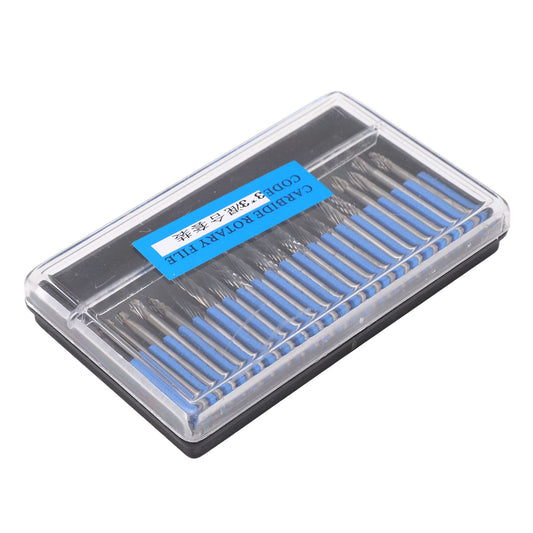20pcs Rotary Burr Set 3mm Shank Tungsten Steel for Woodworking Carving Polishing Grinding V1294-YM0523-3111210412911