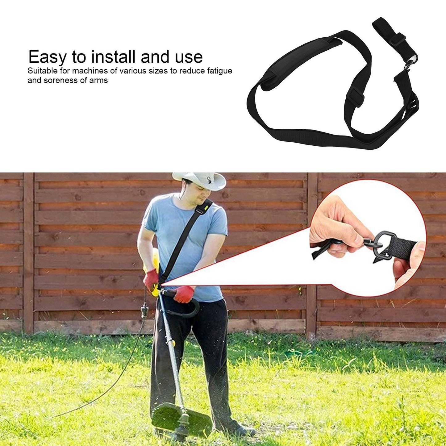 Blower Strap Nylon Black Universal Trimmer Shoulder Pad Belt for Lawn Mowers Weeders V1294-YM0523-3111210413311