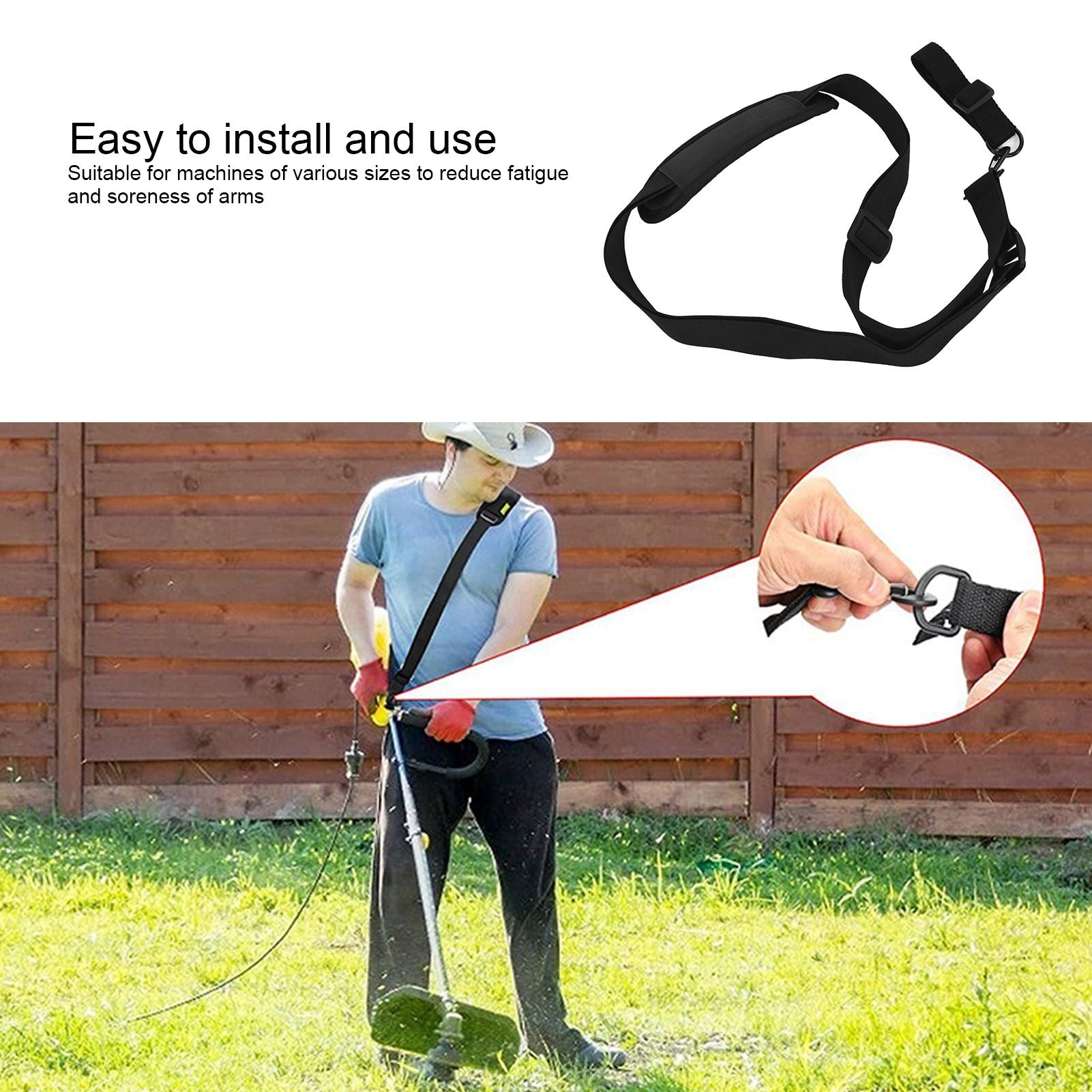 Blower Strap Nylon Black Universal Trimmer Shoulder Pad Belt for Lawn Mowers Weeders V1294-YM0523-3111210413311