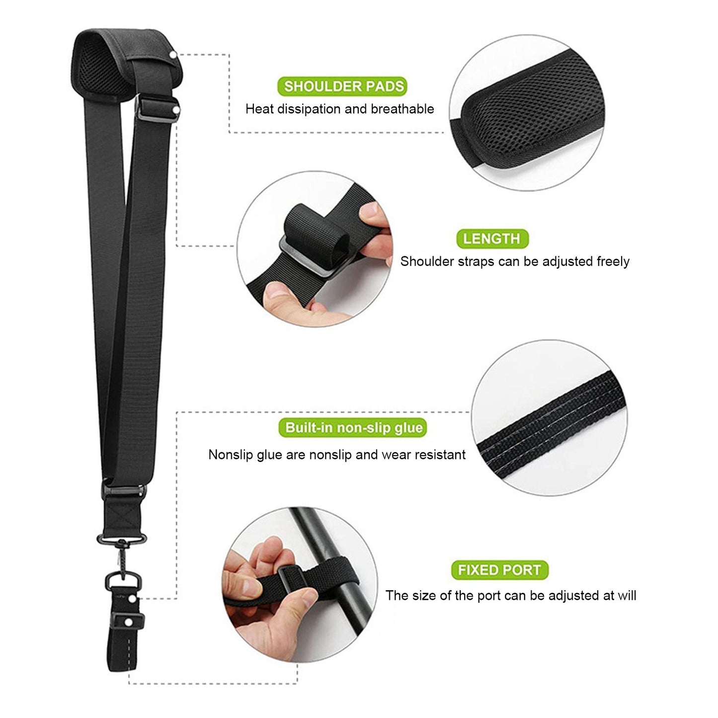 Blower Strap Nylon Black Universal Trimmer Shoulder Pad Belt for Lawn Mowers Weeders V1294-YM0523-3111210413311