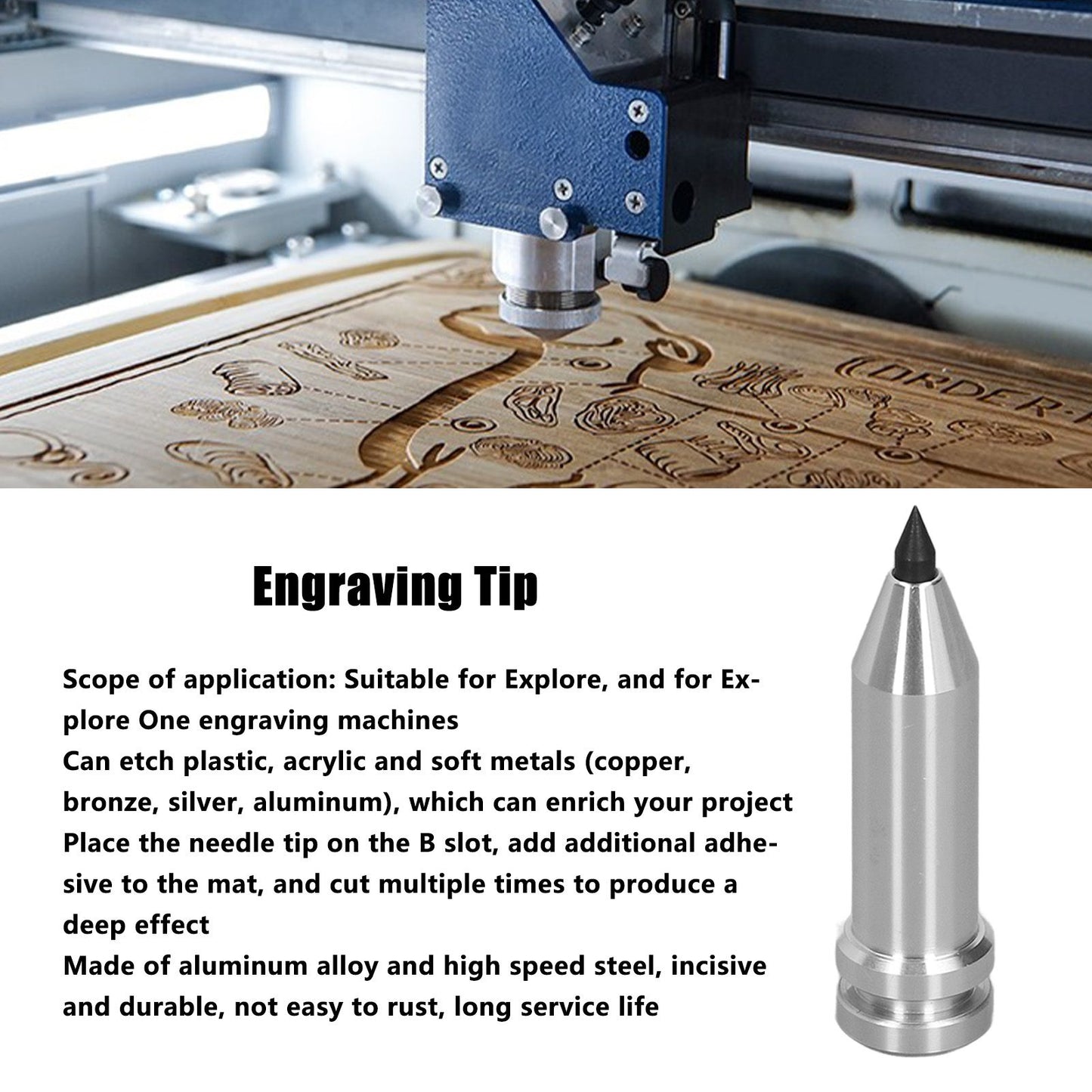 Metal Engraving Tools Strong Durable Convenient Practical Incisive Compact Etching Accessories for Explore V1294-YM0523-3111210413411