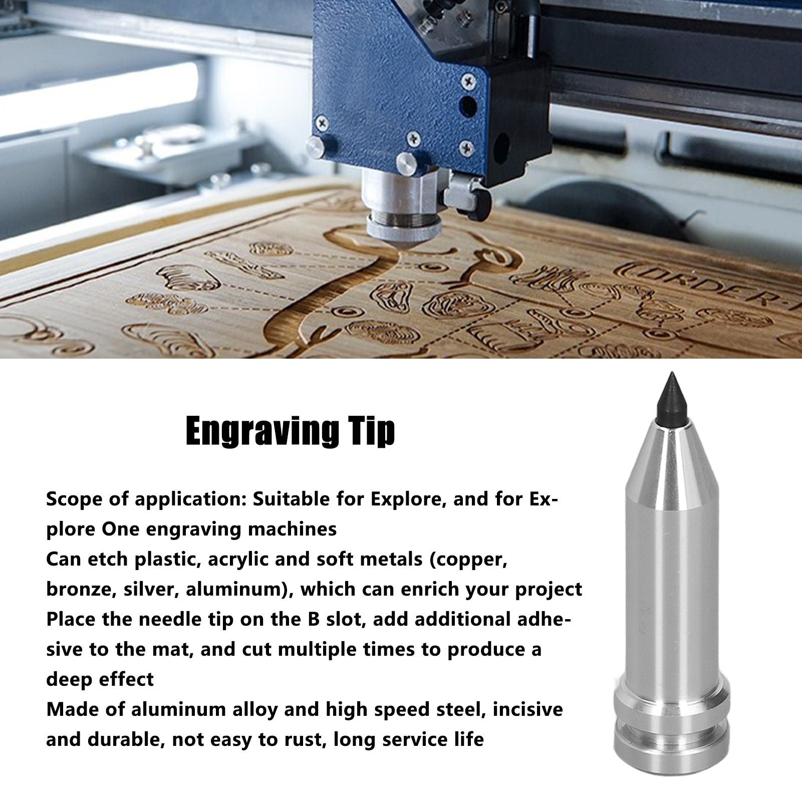 Metal Engraving Tools Strong Durable Convenient Practical Incisive Compact Etching Accessories for Explore V1294-YM0523-3111210413411