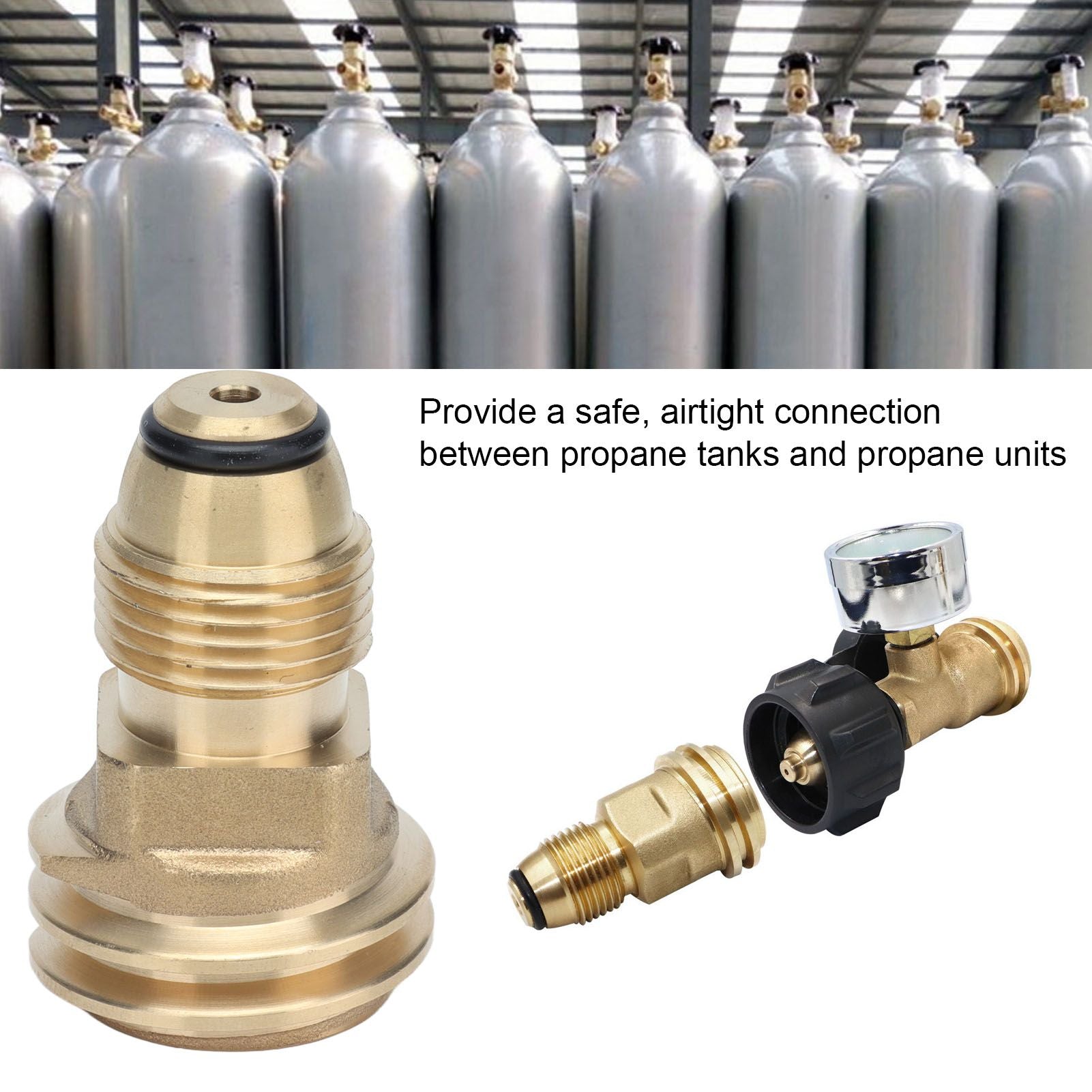G1/2 Female Thread Propane Tank Adapter Brass Airtight Connection Gas Furnace Conversion Connector V1294-YM0523-3111210413711