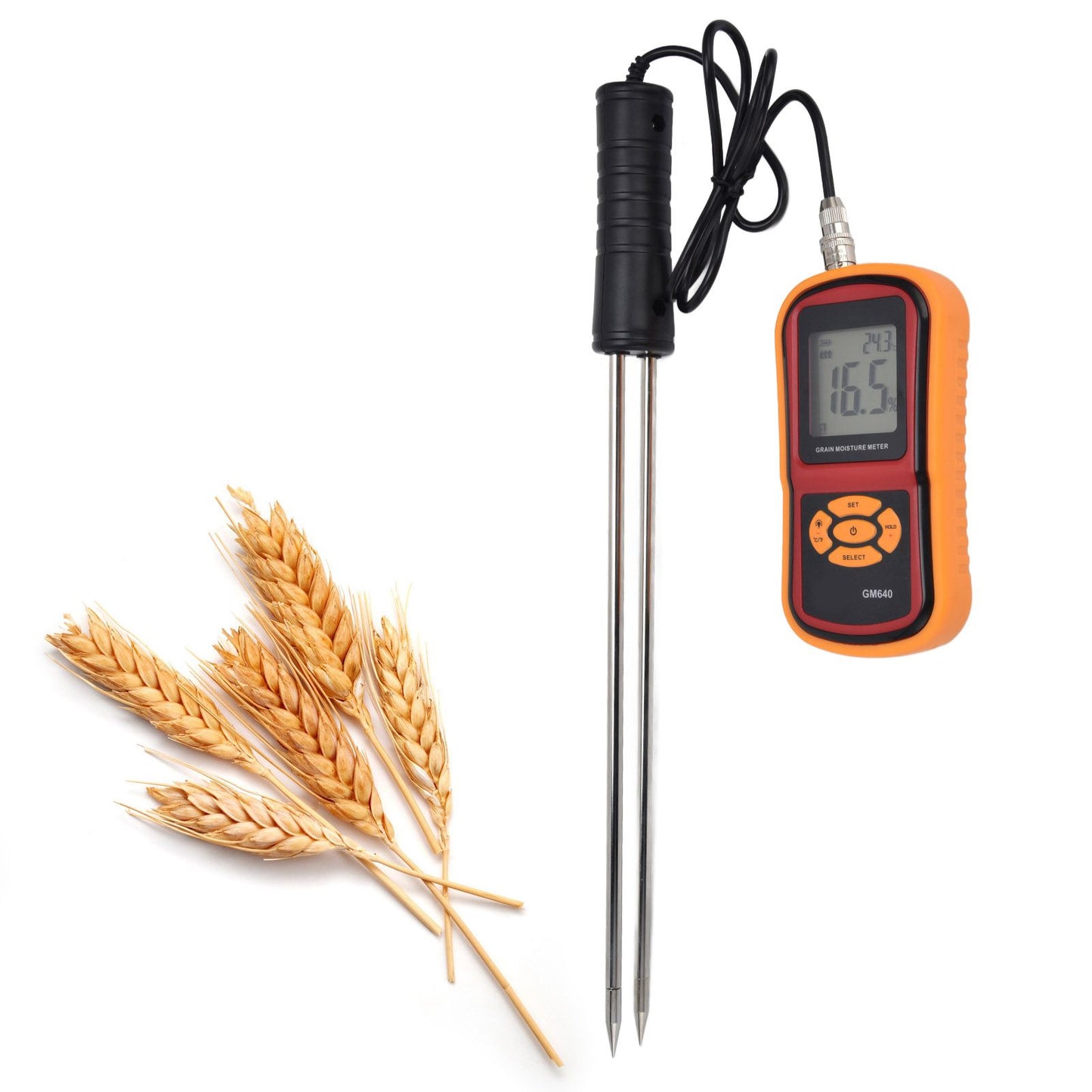 Digital Moisture Detector Portable Grain Moisture Meter LCD Hygrometer Humidity Tester for Wheat Corn Rice V1294-YM0523-3111210414011