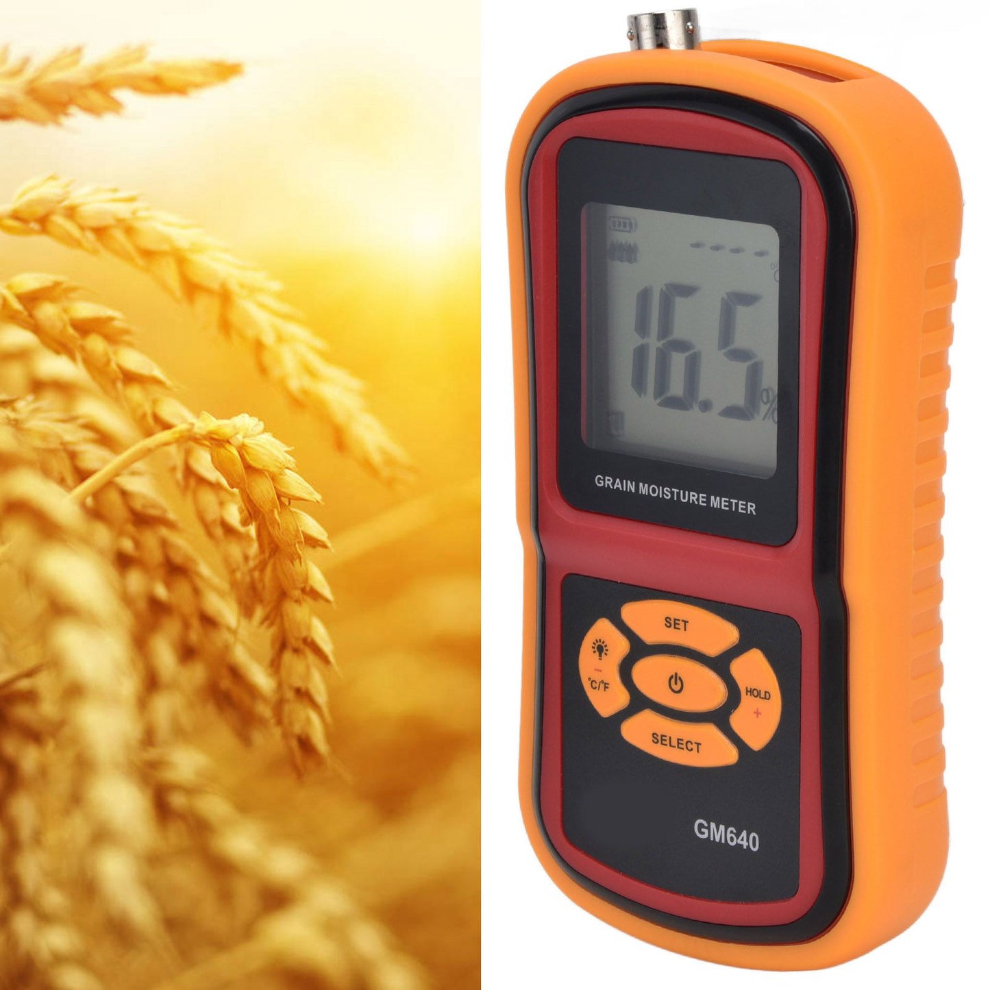 Digital Moisture Detector Portable Grain Moisture Meter LCD Hygrometer Humidity Tester for Wheat Corn Rice V1294-YM0523-3111210414011