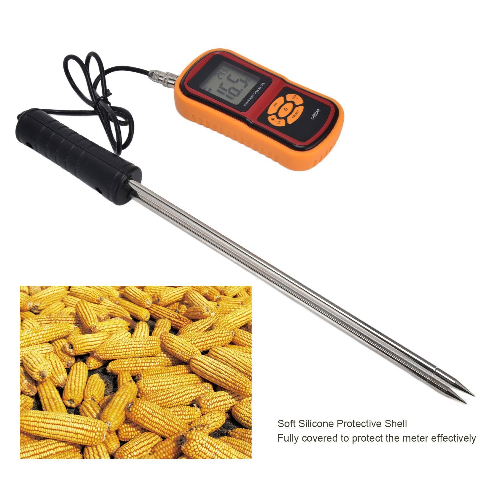 Digital Moisture Detector Portable Grain Moisture Meter LCD Hygrometer Humidity Tester for Wheat Corn Rice V1294-YM0523-3111210414011