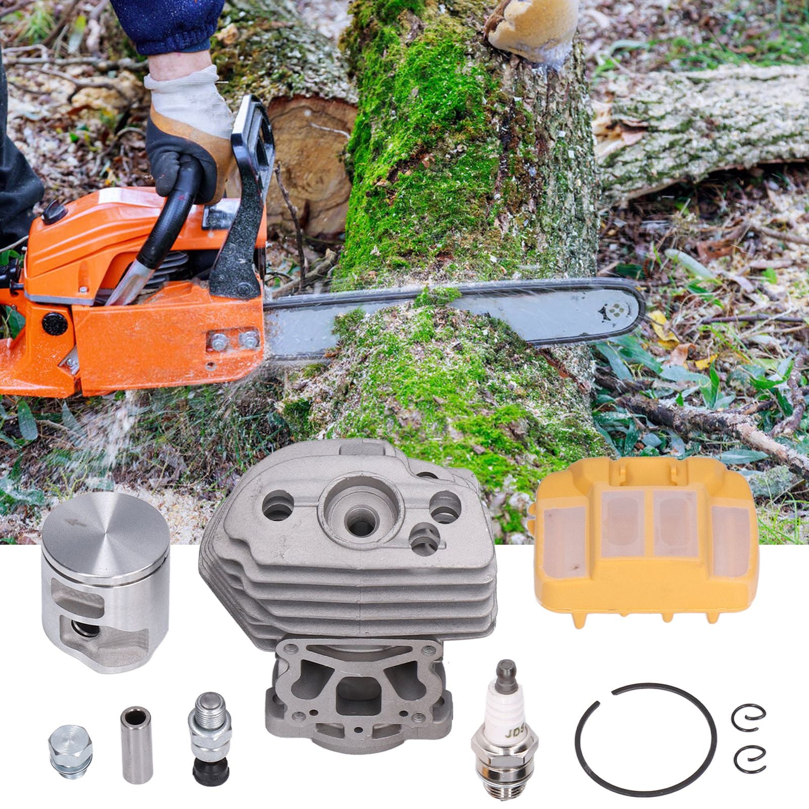 43mm Cylinder Piston Air Filter Kit Chainsaw Cylinder Assembly for Husqvarna 545 550xp V1294-YM0523-3111210415011
