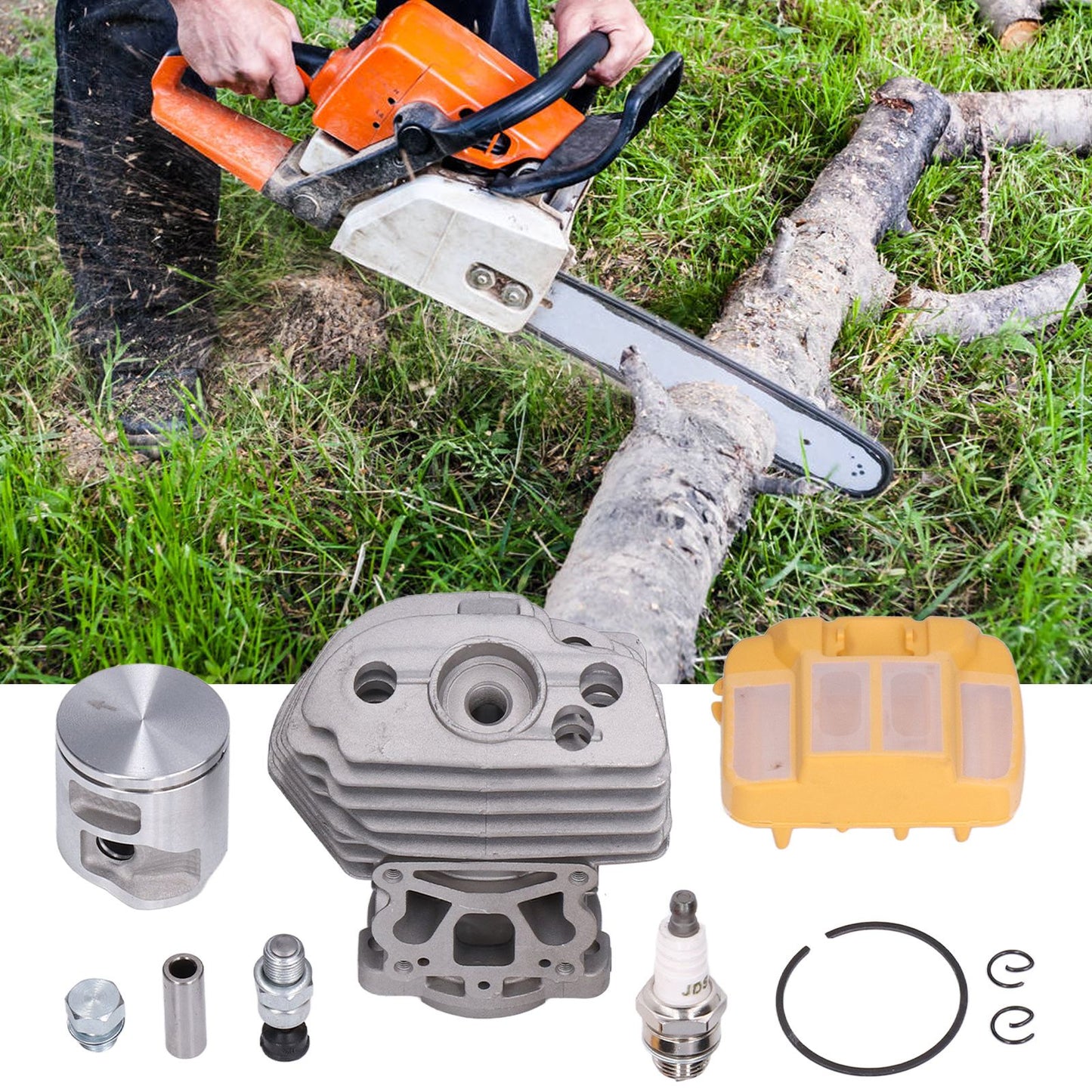 43mm Cylinder Piston Air Filter Kit Chainsaw Cylinder Assembly for Husqvarna 545 550xp V1294-YM0523-3111210415011