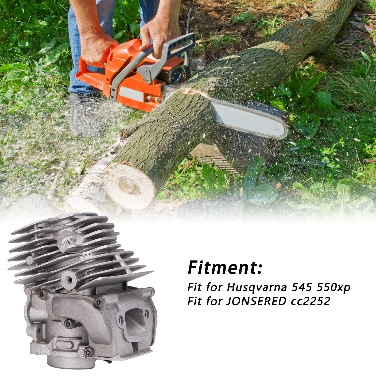 43mm Cylinder Piston Air Filter Kit Chainsaw Cylinder Assembly for Husqvarna 545 550xp V1294-YM0523-3111210415011