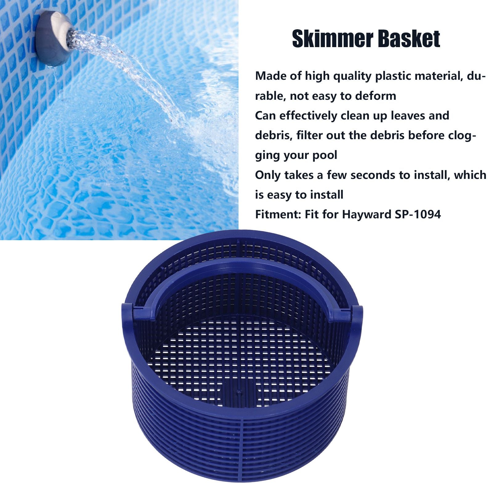 Swimming Pool Filter Basket Pool Skimmer Basket Replacement Plastic Pool Cleaning Tool for Hayward SPX1096 V1294-YM0523-3111210418811