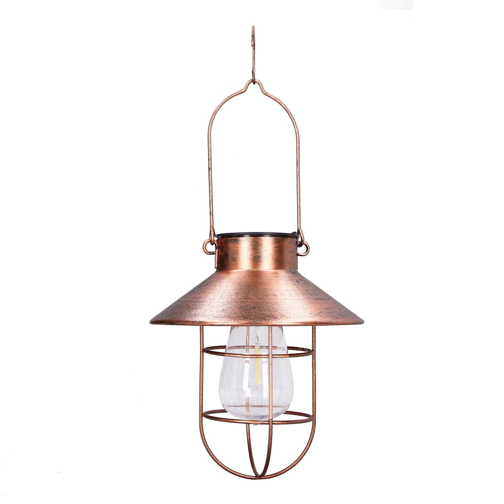 Solar Hanging Light Decorative Iron Frame LED Outdoor Retro Lantern for Garden Yard Porch V1294-YM0523-3111210487311